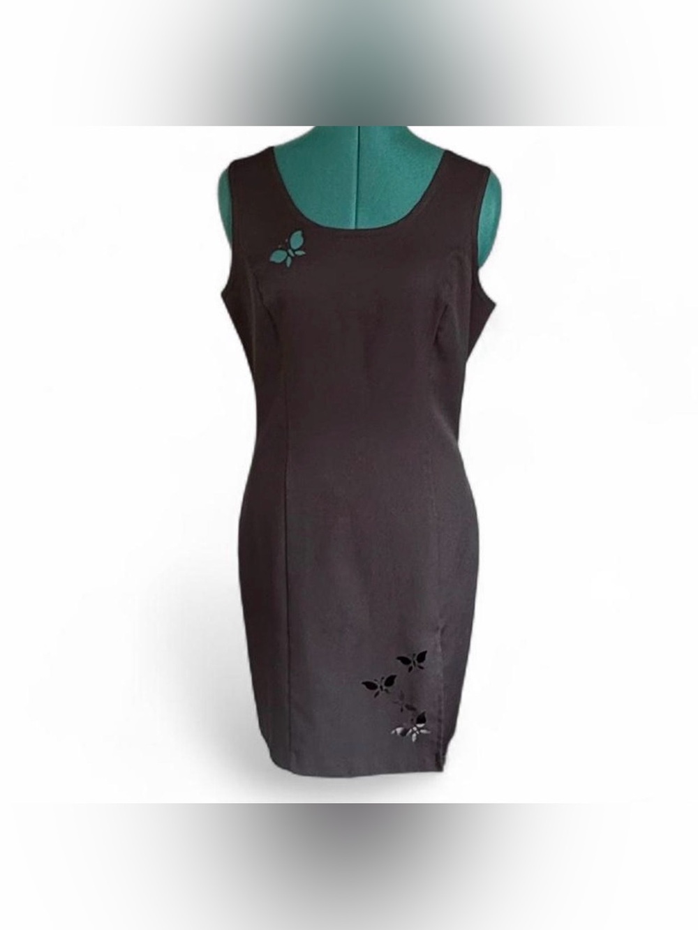 Jay Jacobs Sleeveless Black Mini Dress with Butterfly Cutouts
